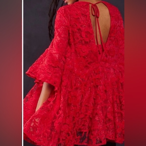 Free People / Le Fleur Mini Dress / Boho Lace Holiday Dress - Picture 2 of 2